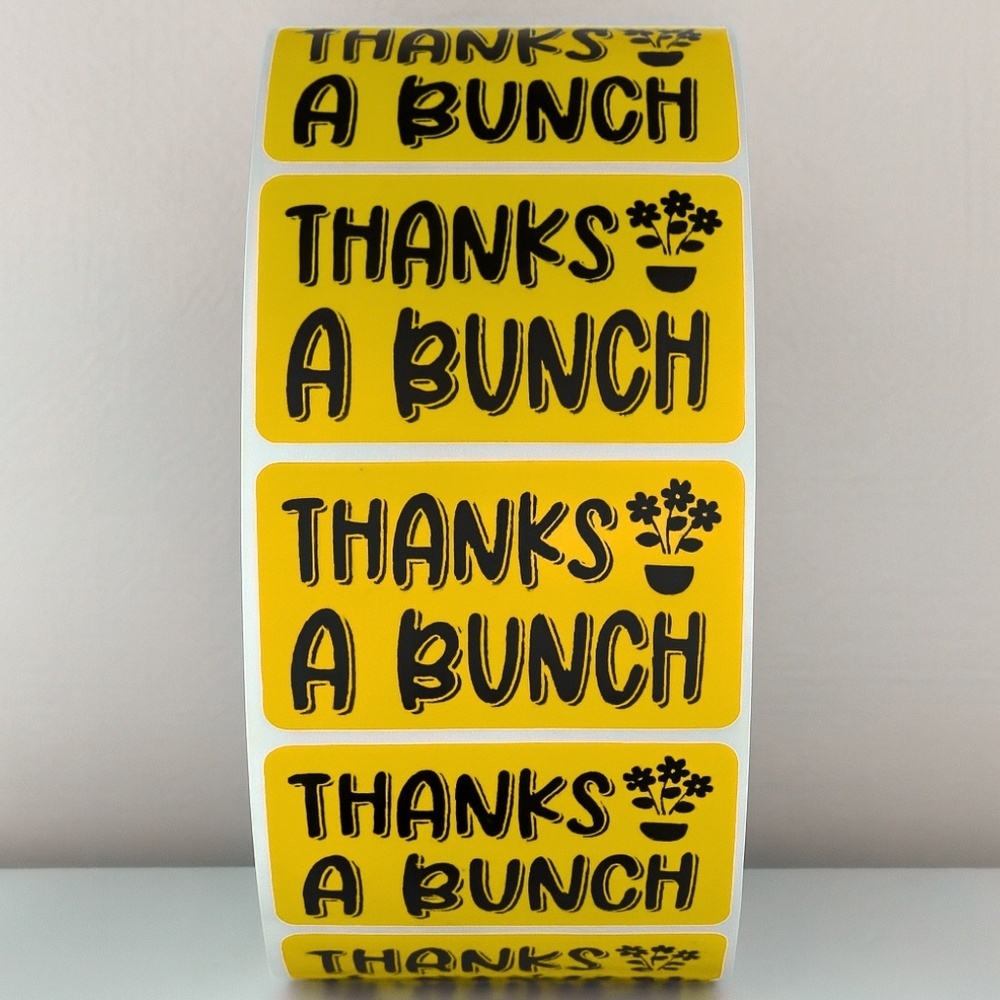 Flower Thanks A Bunch Stickers Small Business Supplies thank you sticker 2"
